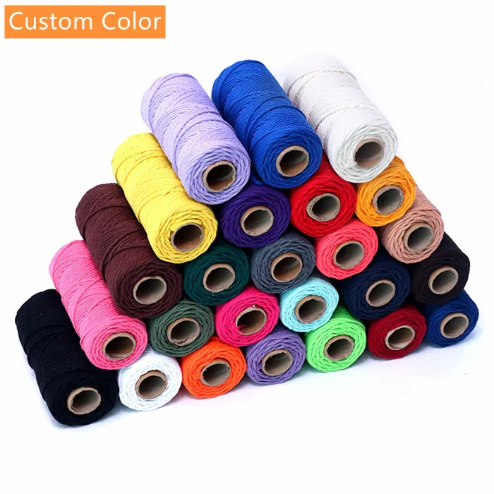  Wholesale Custom 3mm 4mm 5mm Natural Cotton Macrame Cord Bulk Braided Rope