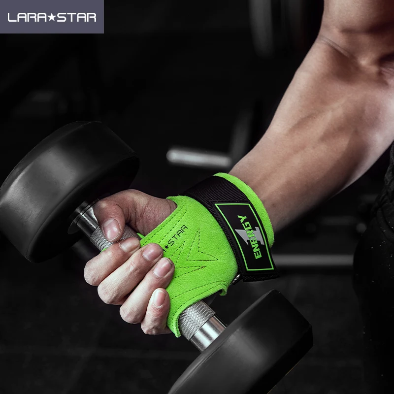 LS0733 Cowhide leather Material lifting straps Wrist Protect Gymnastics Handle Grip for Weightlifting Use