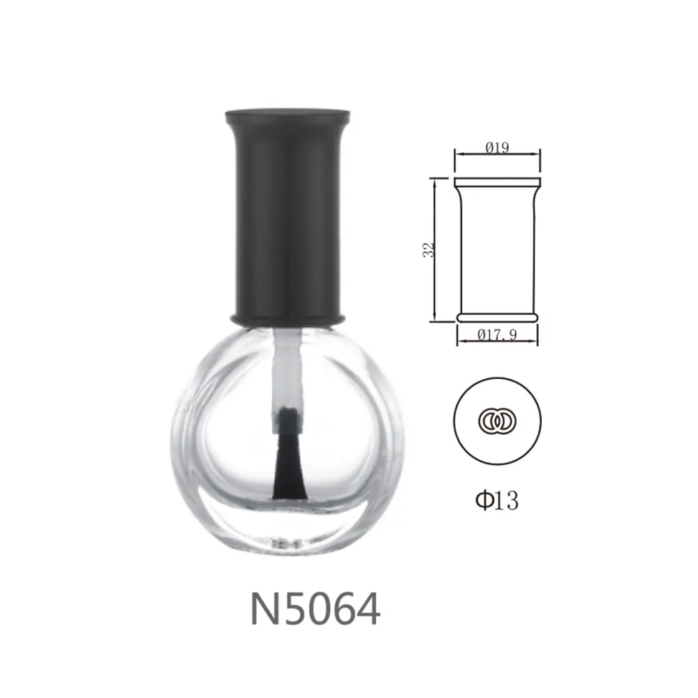 china factory outlets custom 10ml 12ml 15ml clear empty gel nail polish glass bottle with black dupont brush