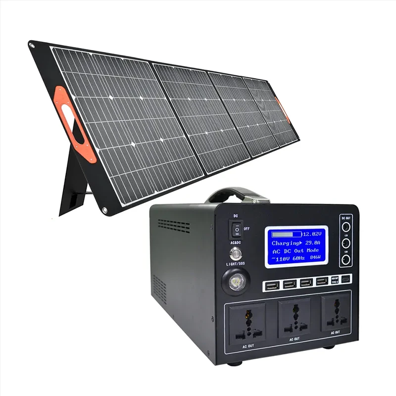 Портативный генератор энергии PV инвертор полный комплект 300 Вт 500 800 1 кВт солнечная панель для дома