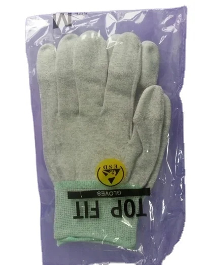 Work Safety Coated PU ESD carbon gloves Anti Static Palm Coated Esd PU Gloves