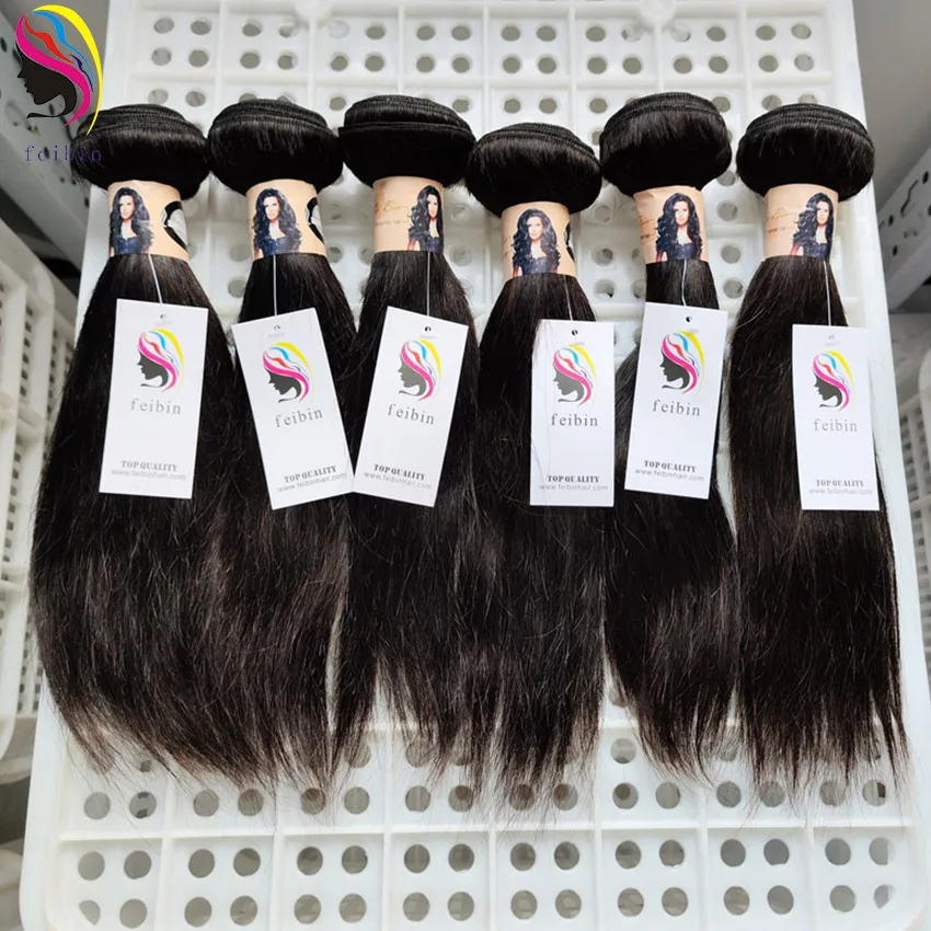 Wholesale Cuticle Aligned raw virgin brazilian indian peruvian cambodian Remy Straight human hair 3 Bundle with lace closure set