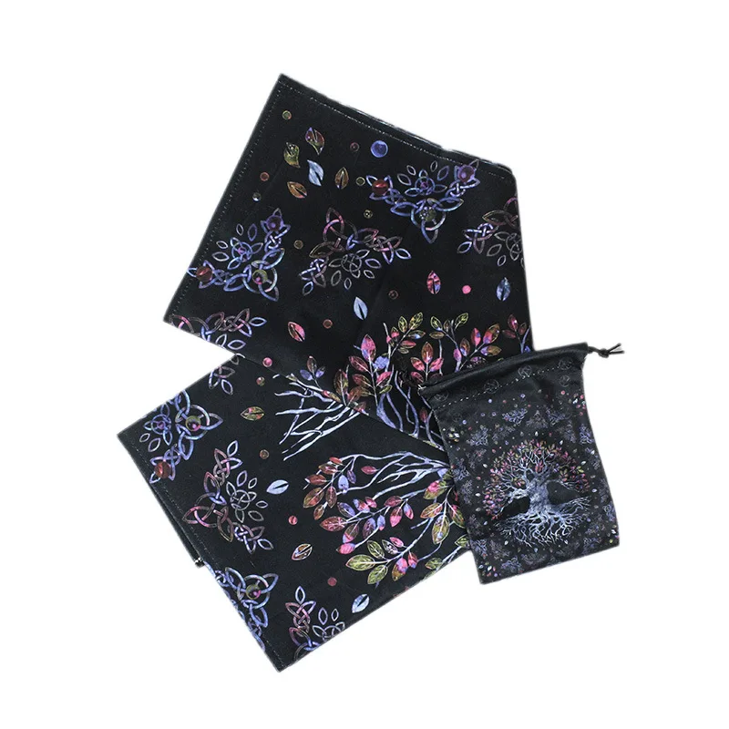 2023 Life Tree Winter Edition Dutch Velvet Tarot Square Home Table Cloth 64cm Colorful Tarot  Tablecloth