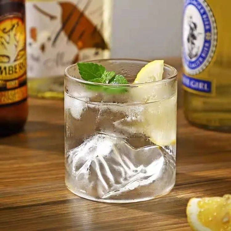 200ml Amazon Hot Sale Over The Hill Wine Glass High Borosilicate Glass Mountain Shape Beer Whiskey Glasses