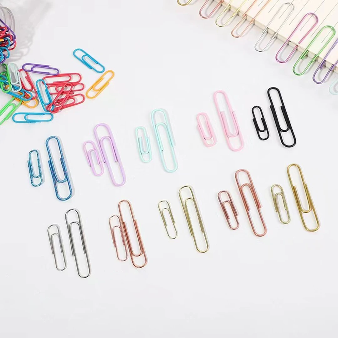 33MM 28MM Colored Unique Designer Paper Clip Types Of Decorative Paper Clips 100Pcs A Colorbox