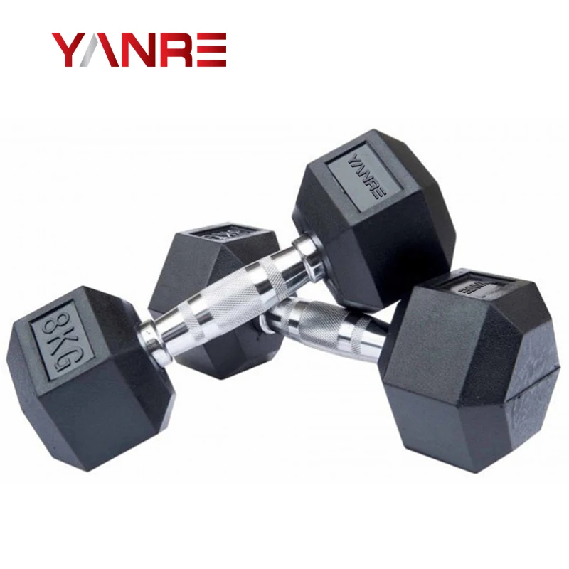 
Wholesale Weights Fitness Equipment Dumbbells Gym Accessories Rubber Coated Hex 