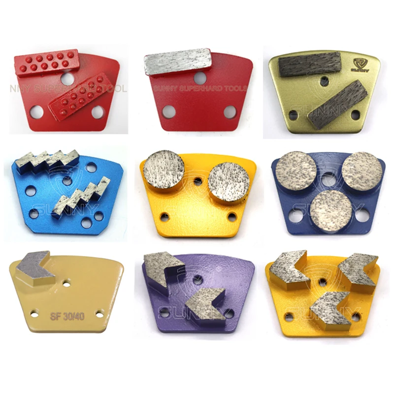 Wholesale diamond abrasive tools trapezoid 30-220# grit concrete grinding shoes floor diamond grinding tools for Lavina grinder