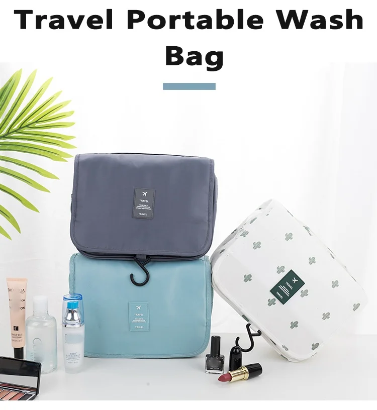 2024 Eid offer Hot Sale Travel Hook Wash Bag Portable Large Capacity Wash Wet and Dry Separation Portable Cosmetic Bag