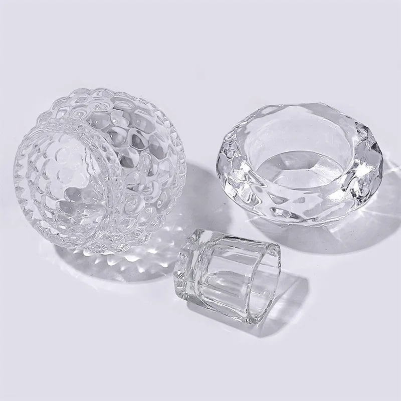 Acrylic Powder Liquid Bowl Cup Crown Crystal Glass Nail Cup Liquid Monomer Acrylic Crystal Nail Art Cup