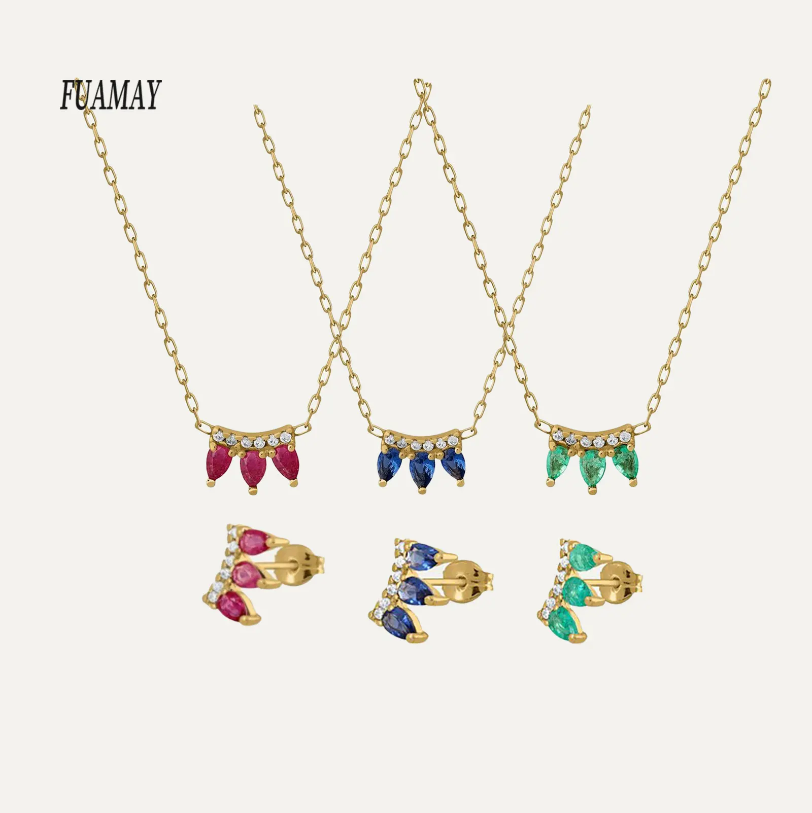 FUAMAY wholesale jewelry silver 925 Zircon necklaces for women