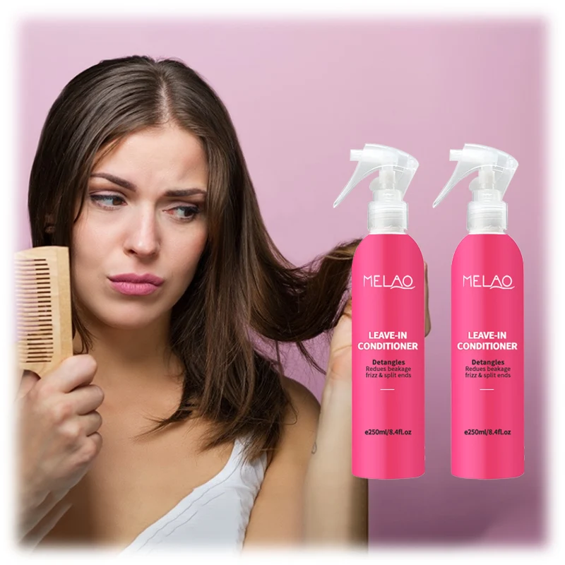 Deep Hair Growth and Breakage Coconut Oil Heat Protectant Spray Leave-In Conditioner For Fine Dry Damaged Curly Hair
