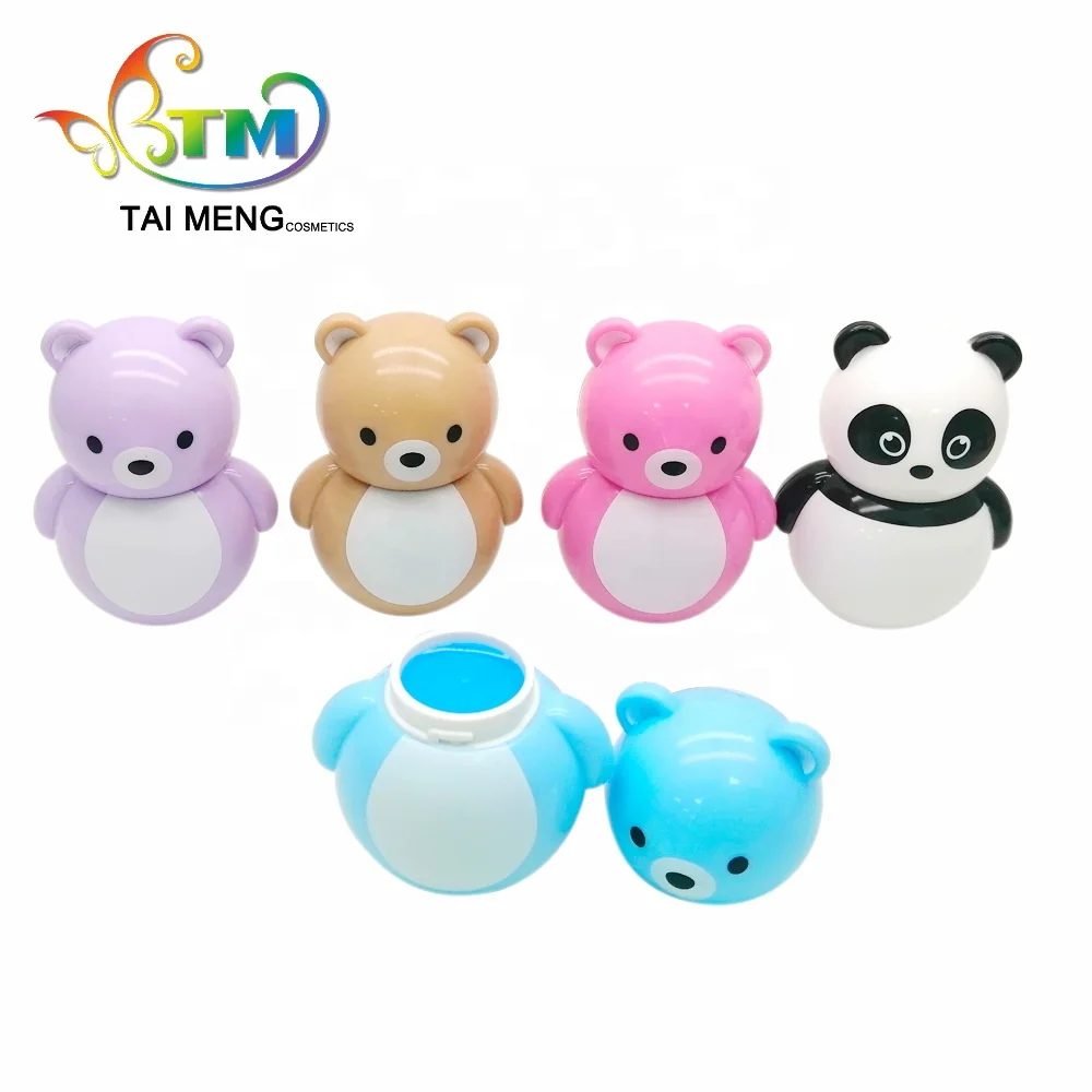 Hot Sale Novel Design Daruma Doll Blue Teddy Bear Flavor Lip Gloss Makeup Tools Suitable For Female
