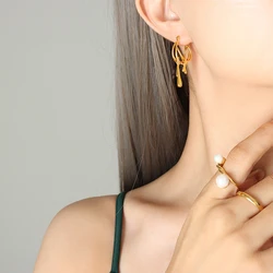 luxury women copper hypoallergenic earrings surgical steel earrings