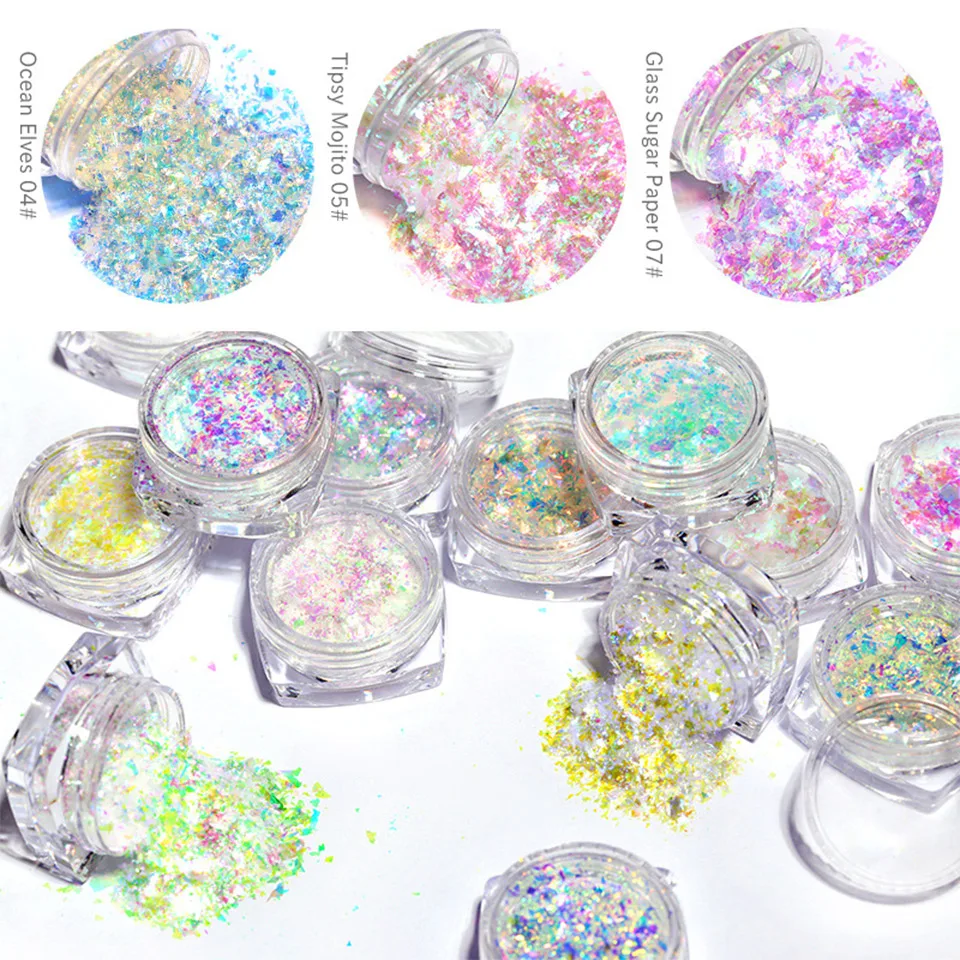 New Design Packaging Powder Pigment Glitter Chameleon Nail Powder
