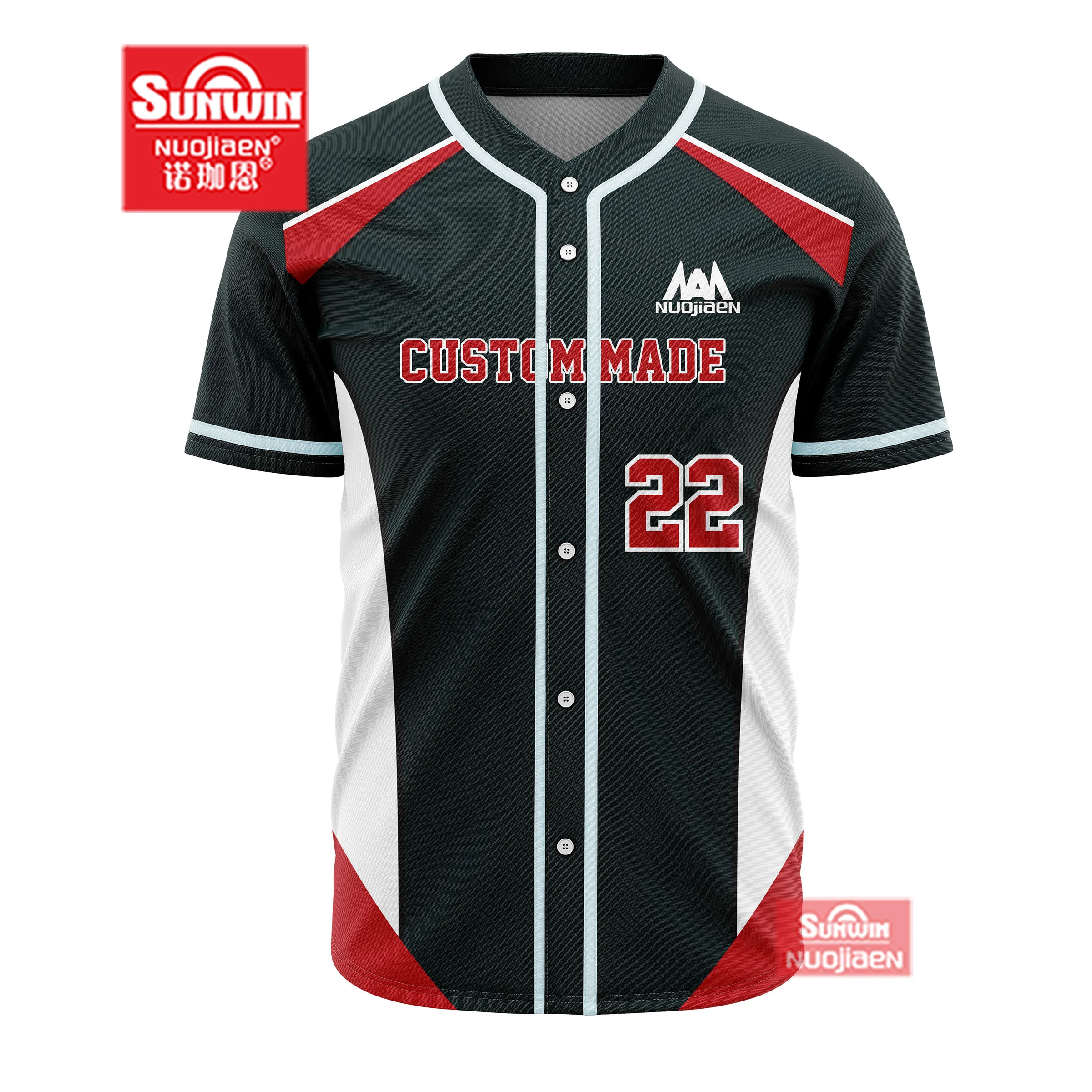 2020 logo wholesale sublimation new york team blank v neck mens uniform Custom baseball t shirts