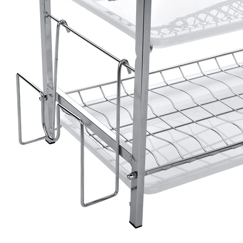 3 Layer Small Metal Wire Steel kitchen Wine Plate Dish Drying Rack Dish Drainers