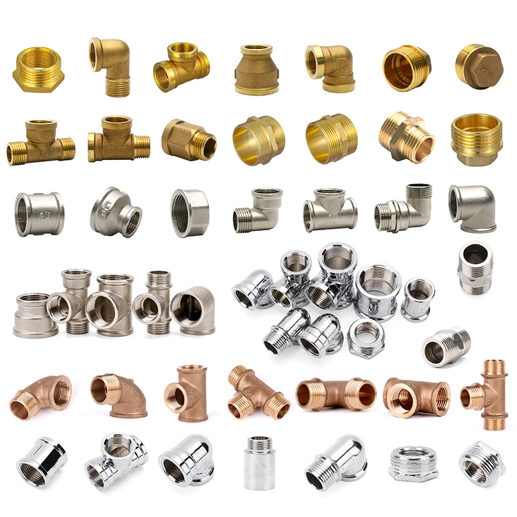 IFAN Plumbing Brass Fitting Thread Elbow Nipple Coupling Water Tube Fitting Connector Brass Joint Pipe Fitting