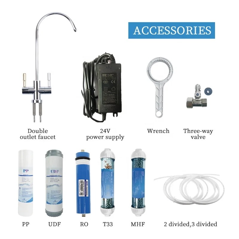 Home Ro filter System Portable Reverse Osmosis Alkaline Ro Filter Purifier 4 Stage Temperature Water Dispenser