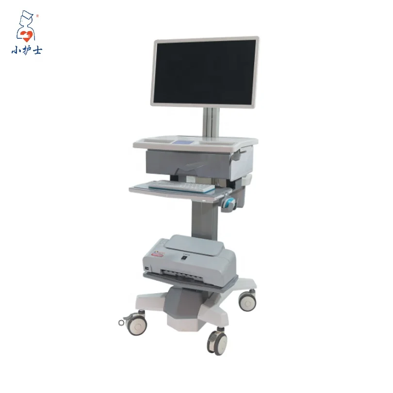
PK-AJ1 Laptop Computer Trolley, simple height adjustment Hospital Workstation Trolley 