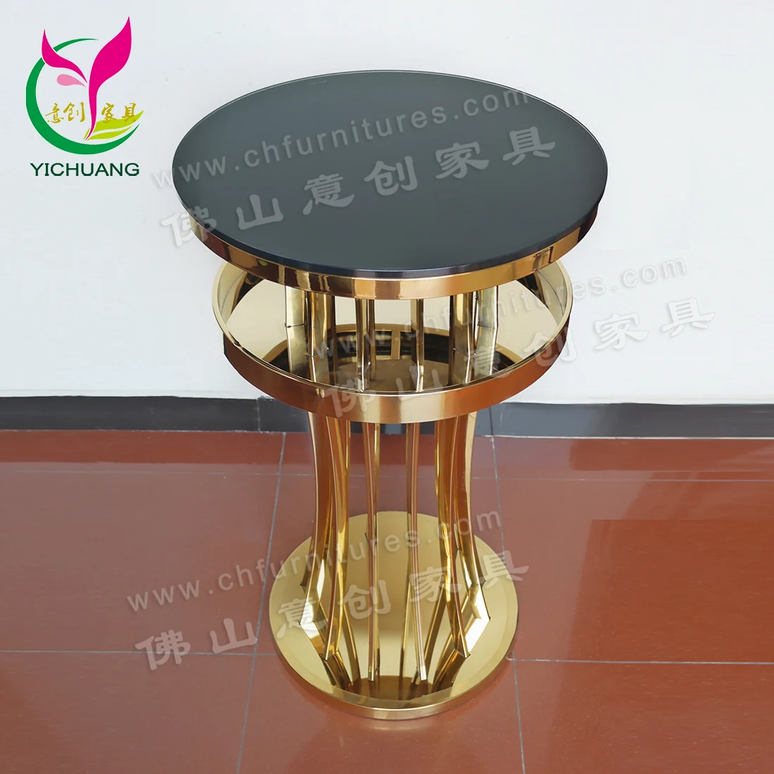 Fashion Light Luxury Bar Cafe Glass Table Stainless Steel