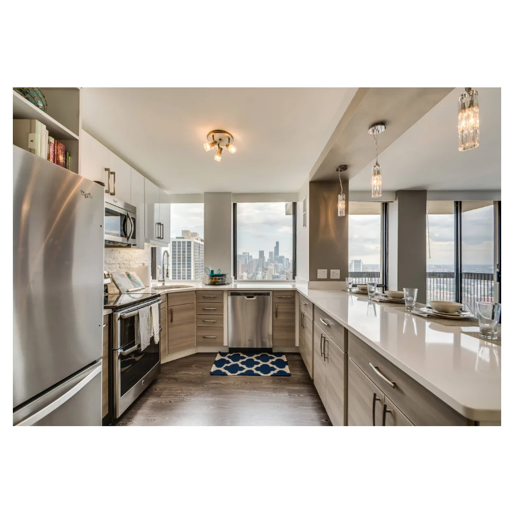 2024 Black Modern Kitchen Design Full Set Home Kitchen Designs Cabinets for Kitchen Modern Made in China