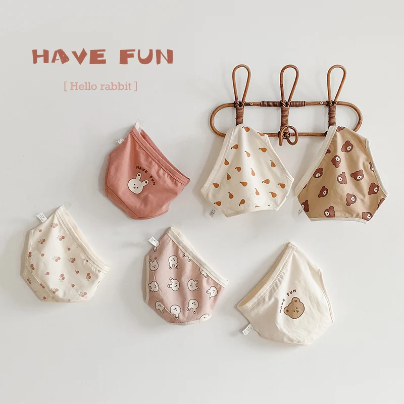 Wholesale Korean Boys Cotton Boxer Shorts and Briefs Kids Cute Bear Cartoon Underwear