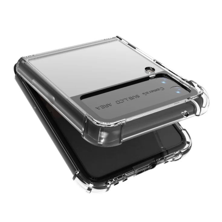 New Design Clear Acrylic PC 2 in1 Detachable Foldable Flexible TPU Back Case Cover For Samsung Galaxy Z Flip 3 Transparent Case