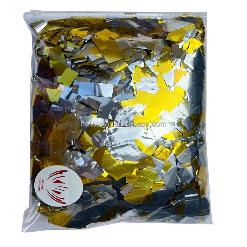 Party Supplies Fireproof Rectangle Metallic Paper Confetti