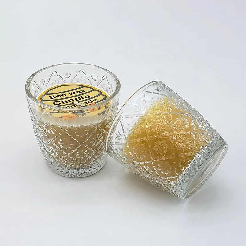 Заводская поставка, OEM, изготовление на заказ, стеклянные свечи из натурального пчелиного воска с частной этикеткой