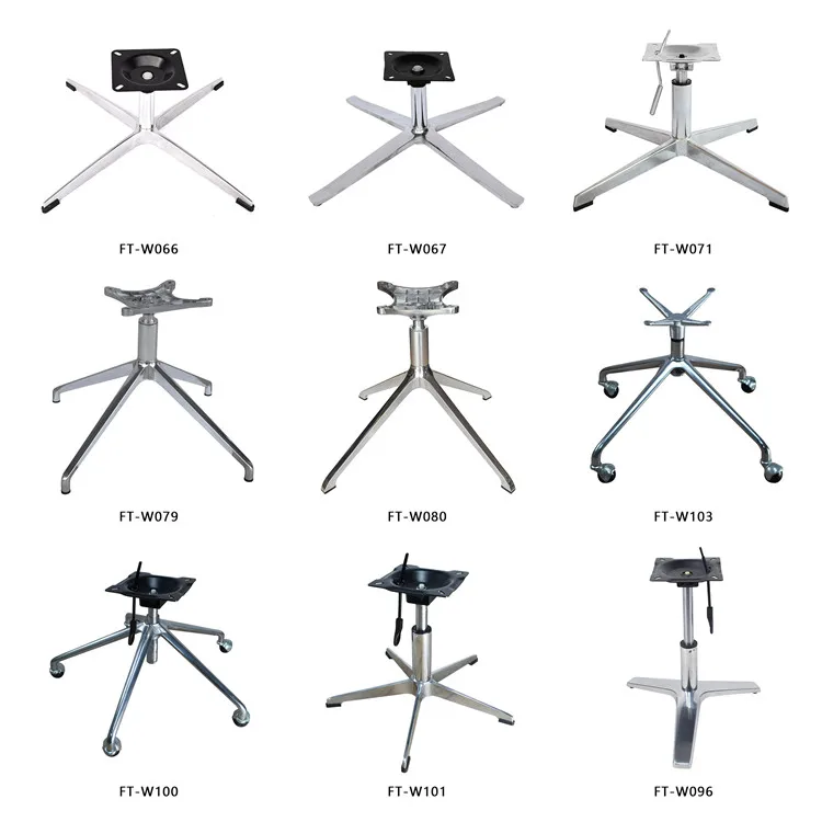 Manufacturer Wholesale Aluminum alloy four star polished chair legs base for sales