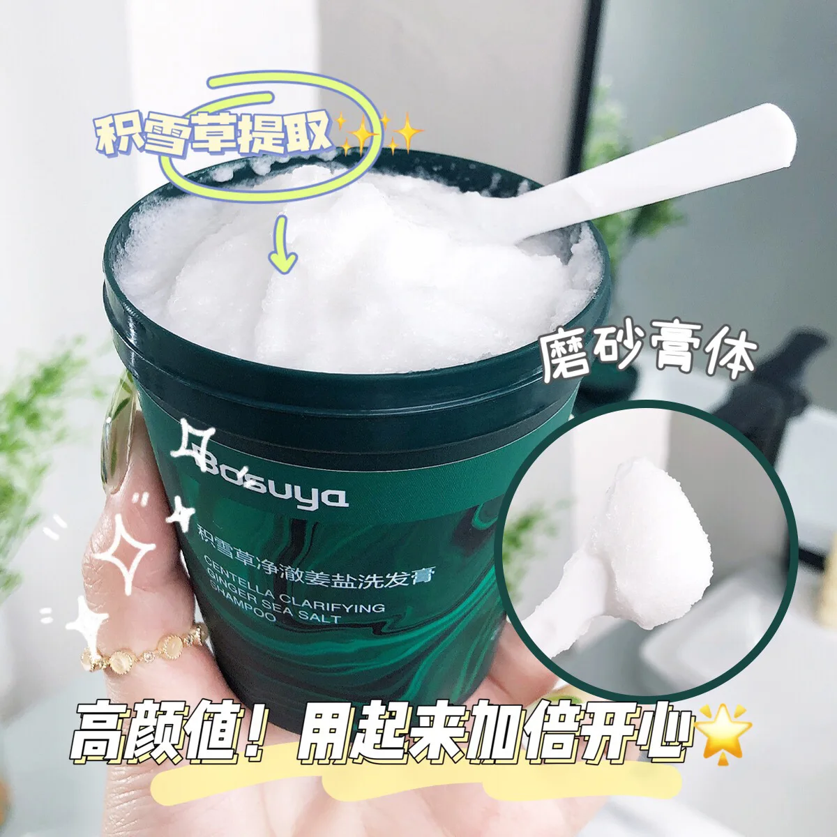 Centella Ginger Sea Salt Shampoo Anti Dandruff Shampoo Dandruff Treatment Shampoo for Scalp Itching Scalp Care
