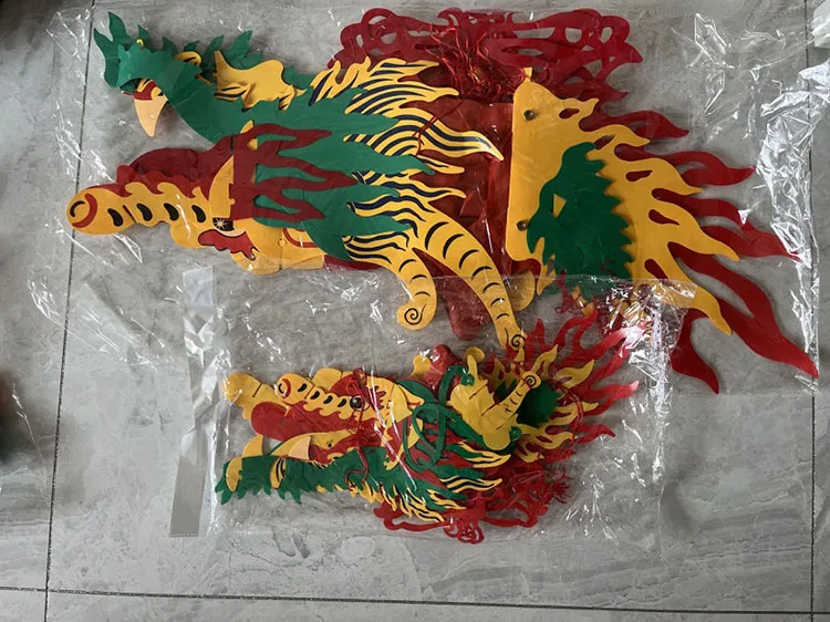 Best selling Hanging Chinese Traditional Dragon Garland  Plastic Chinese Red Dragon Lantern For Lunar Chinese New Year