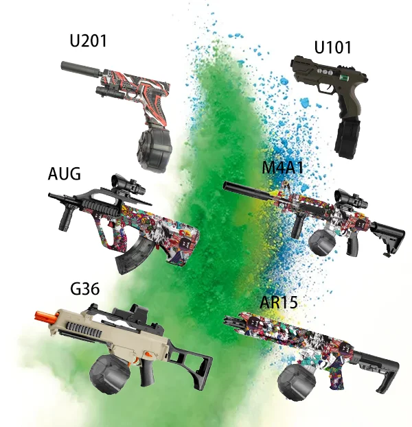 Upper Electric Blaster Toy Guns AKM47 M4 Splatter Ball Gun With Beads Plastic Toy Gun