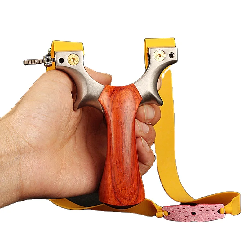 Slingshot Solid Wood Slingshot Stainless Steel Flat Rubber Band Outdoor Hunting Athletic Catapult