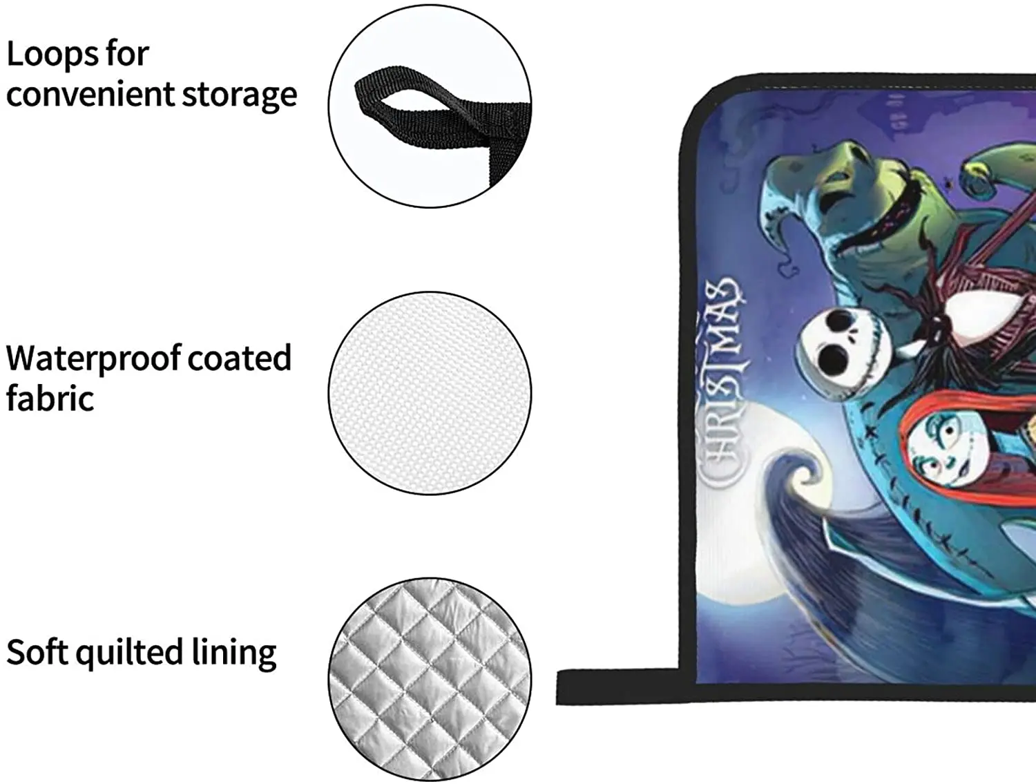 Waterpoof Oven Mitts And Pot Holders Sets The Nightmare Before Christmas With Lanyard High Heat Resistant Soft Cotton