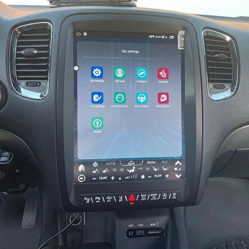 Android Vertical Screen Tesla Style Radio Head Unit For Dodge Durango Sxt 2011-2020 Dashboard Navigation System Upgrade