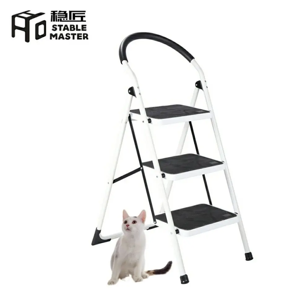 
Domestic ladder 150kg max load used for housework supermarket 3 ladder step foldable ladder 
