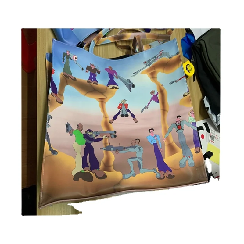 
 Ткань из искусственной кожи с принтом для сумки для покупок и сумочки  