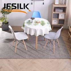 Printing Green plants leaf  outdoor waterproof tablecloth 60 inch wedding customized dining custom fabric buy table cloth round