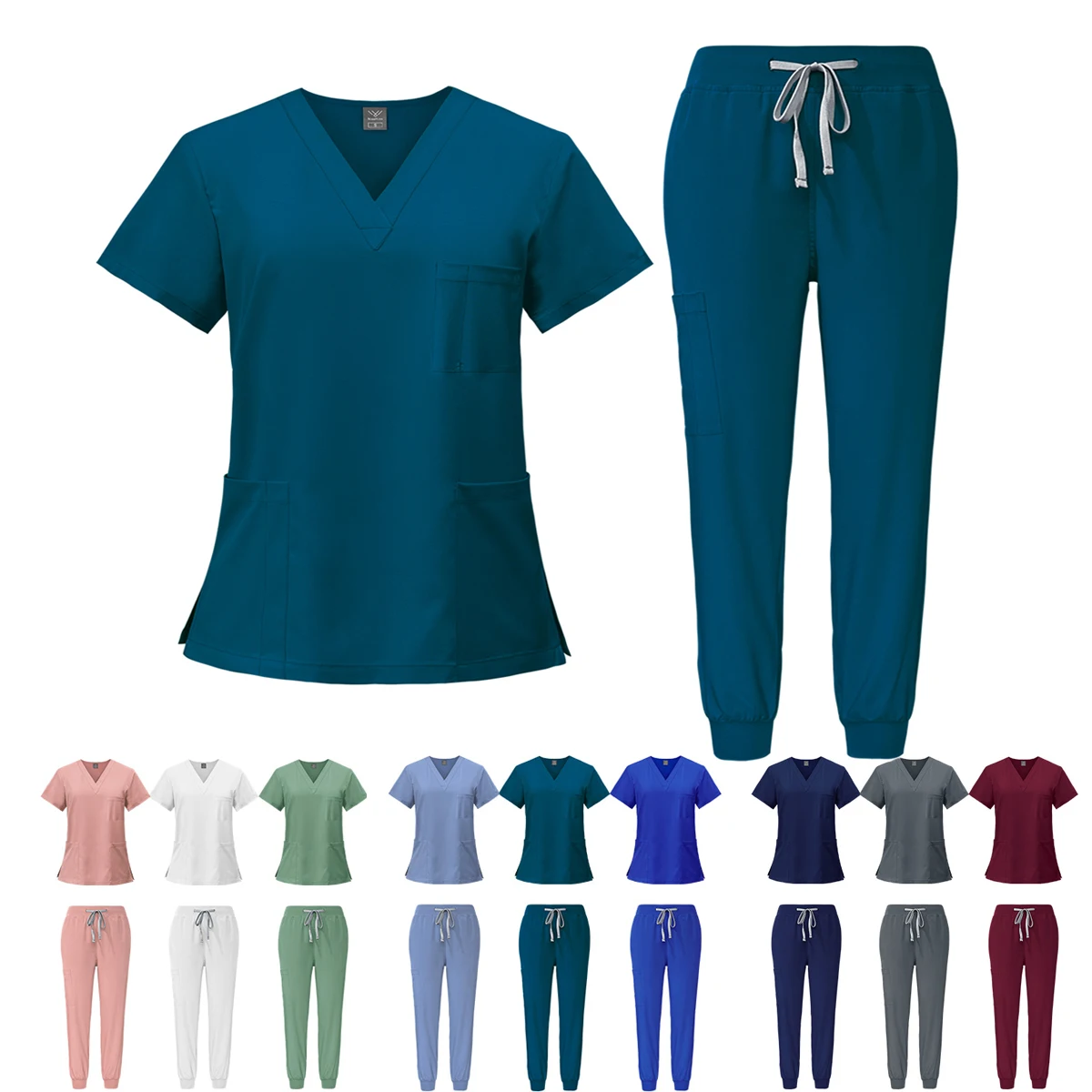 Multicolor Unisex Short Sleeved Pharmacy Nurse Uniform Hospital Doctor Workwear Oral Dental Surgery Uniforms Medical Scrubs Sets