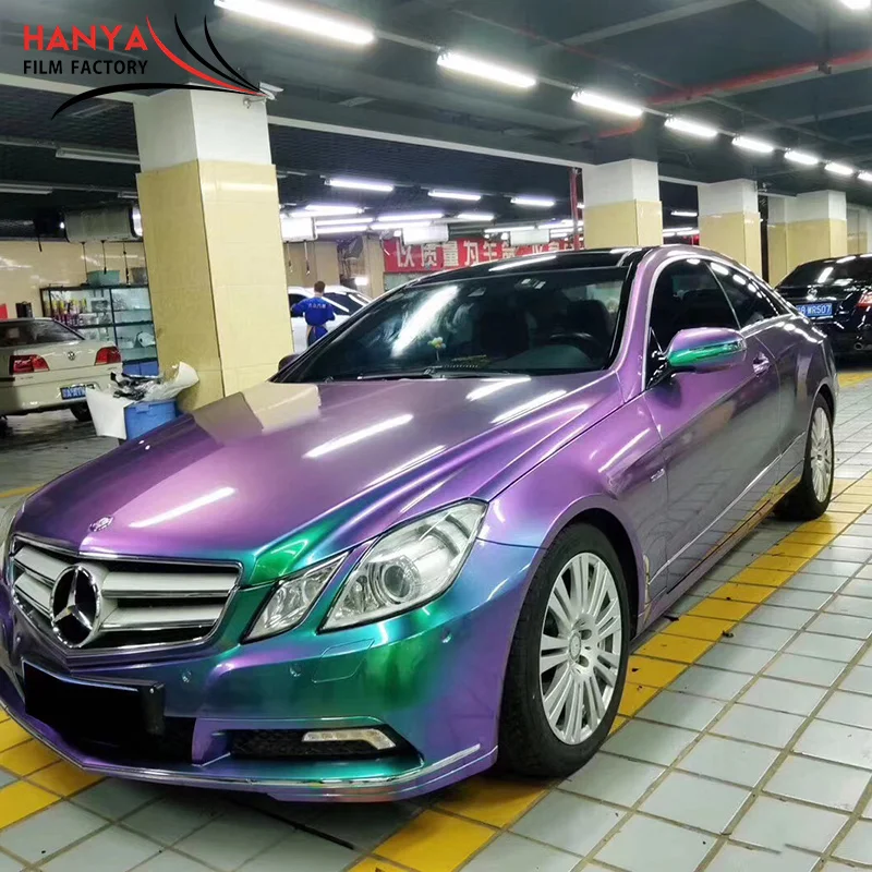 Diamond City Green color changing sticker Glossy Diamond Rainbow Film car body sticker