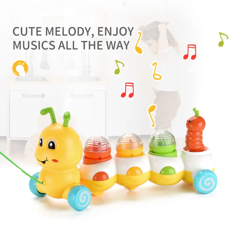 2024 Baby Funny Animal Educational Baby Toys Electric Walking Animal Insect Pull Line Toys For Toddler With Light And Music