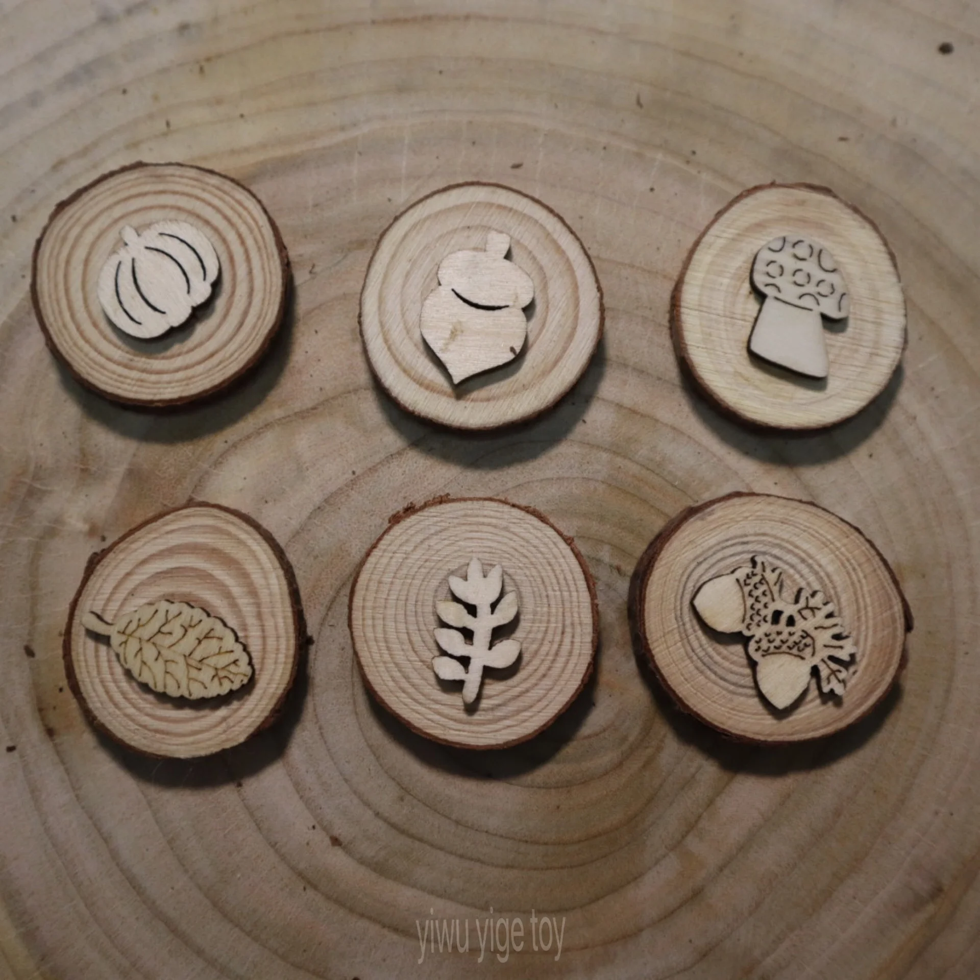 Animals dough stampers Autumn themed Sensory Play Montessori Toddler Playdough tools Wood Playdough Stamps for Fine motor skills