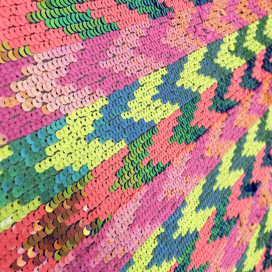 New Fashion knit fabric 100% polyester embroidery sequin mesh fabric