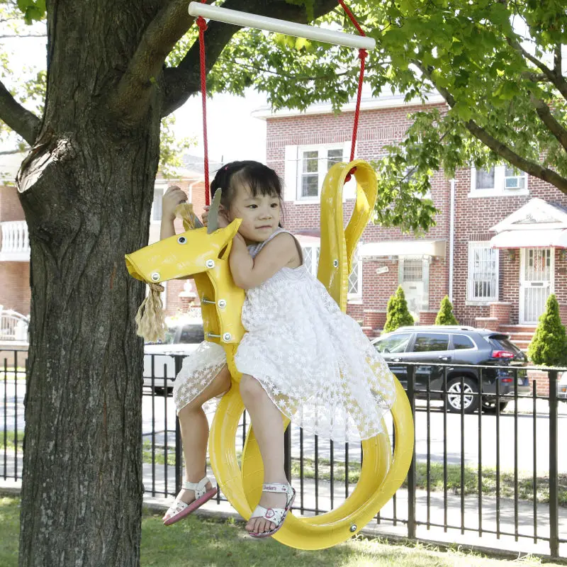 
gold Goat Recycled Tire kids Swing for Kids 3 to 10 years old 