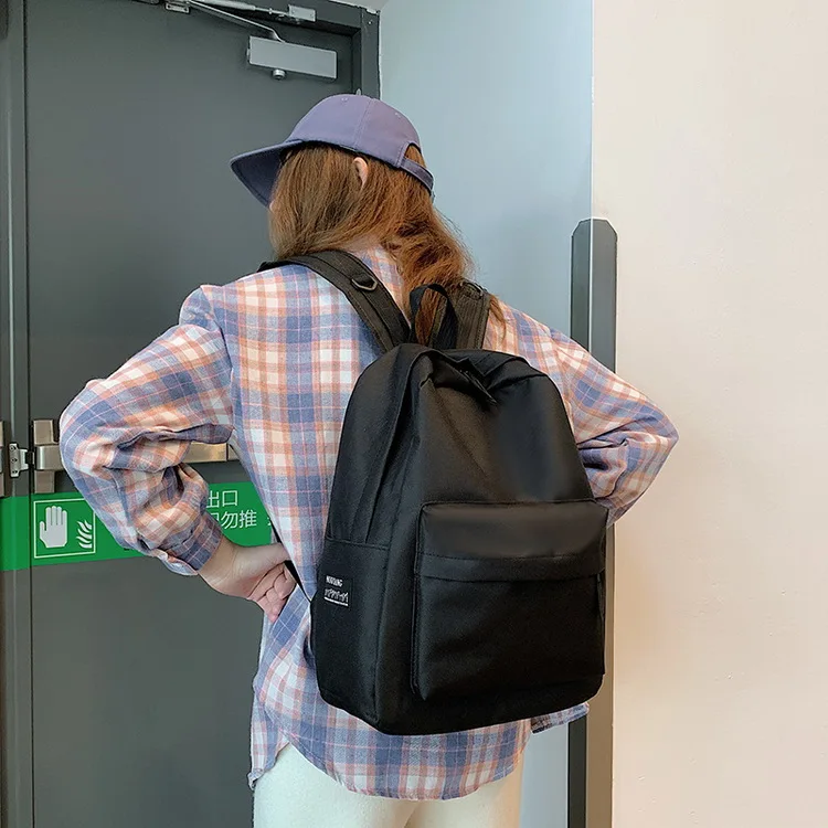 Large-capacity backpack Korean version of the simple girl small fresh ins wind shoulder bag high school college student bag