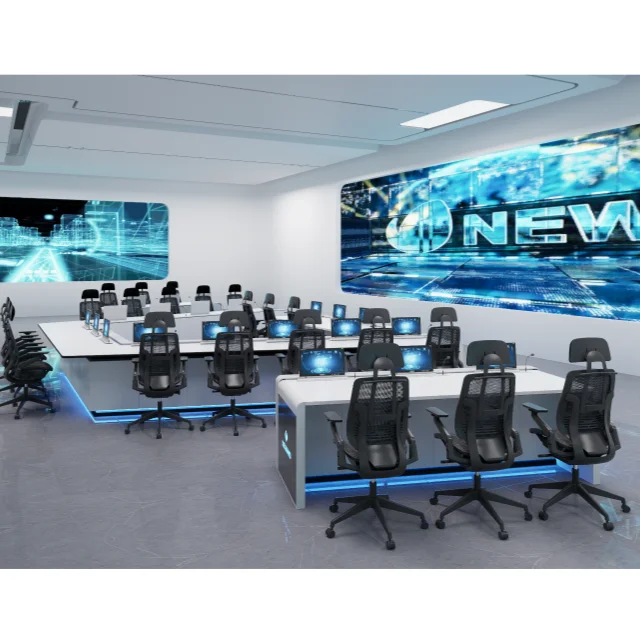 Kesino Modern 24/7 Operator Control Room Consoles Durable Modular CCTV Energy Utilities Console With Storage for Hotels Gyms