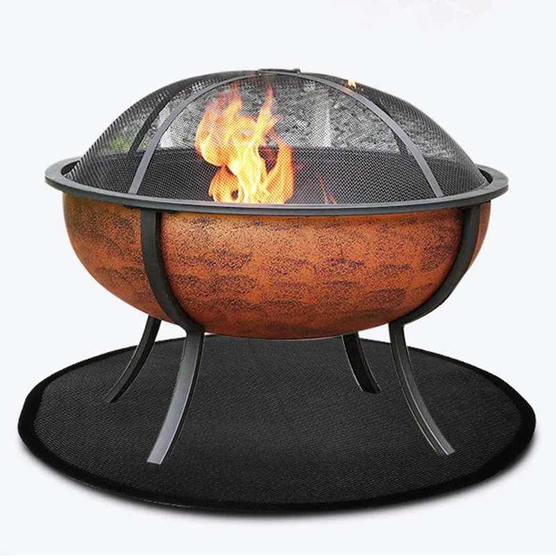36'  Fire Pit Mat Grill Mat for Protector Deck Patio Lawn Outdoor Campsite Round Fireproof Pad