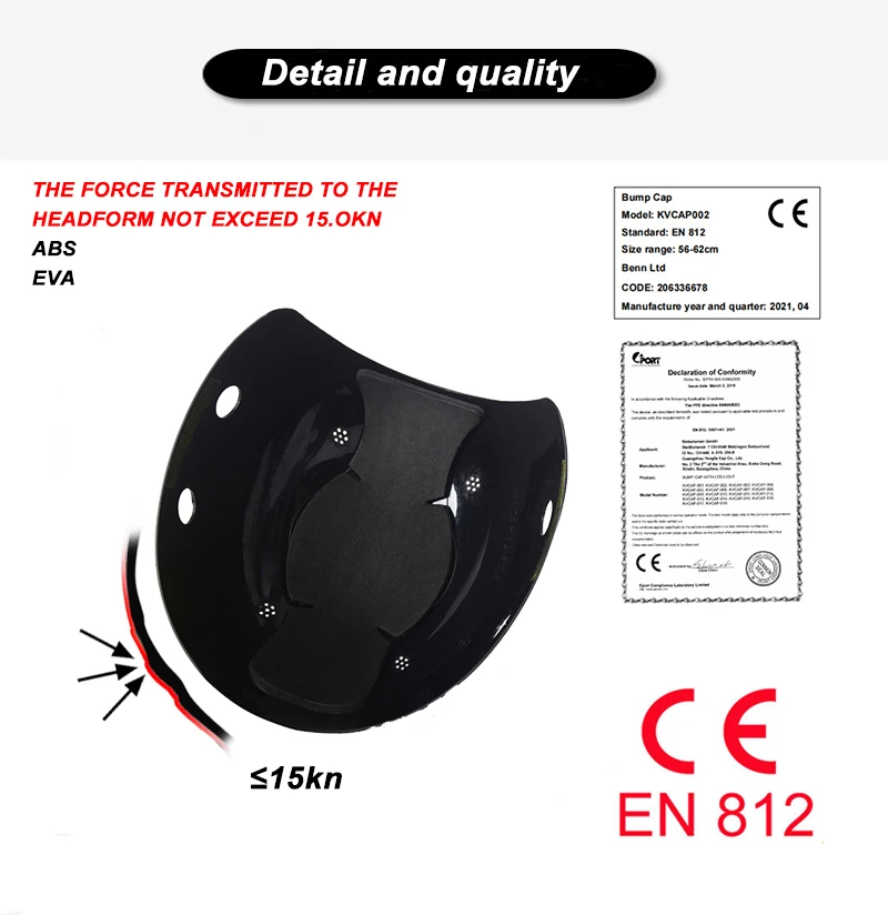 with chin strap Shell EVA Pad Helmet Insert Baseball Safety Bump Cap head protect work hard hat