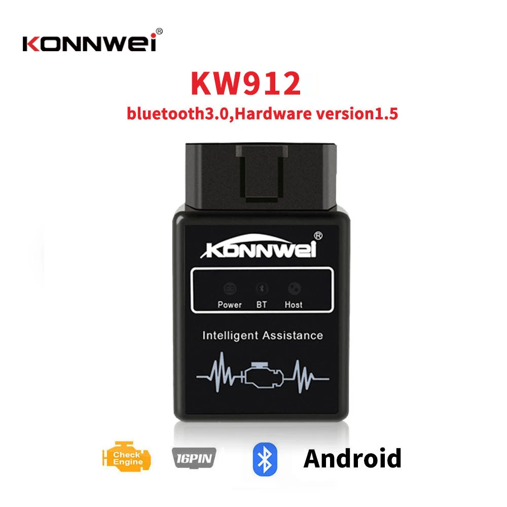 12V Automotive OBD Fault Diagnosis Instrument With Bluetooth logo Support ISO 9141 KWP2000 SAE J1850 CAN  J1850 VPW J1850 PWM